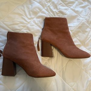 mauve heeled booties